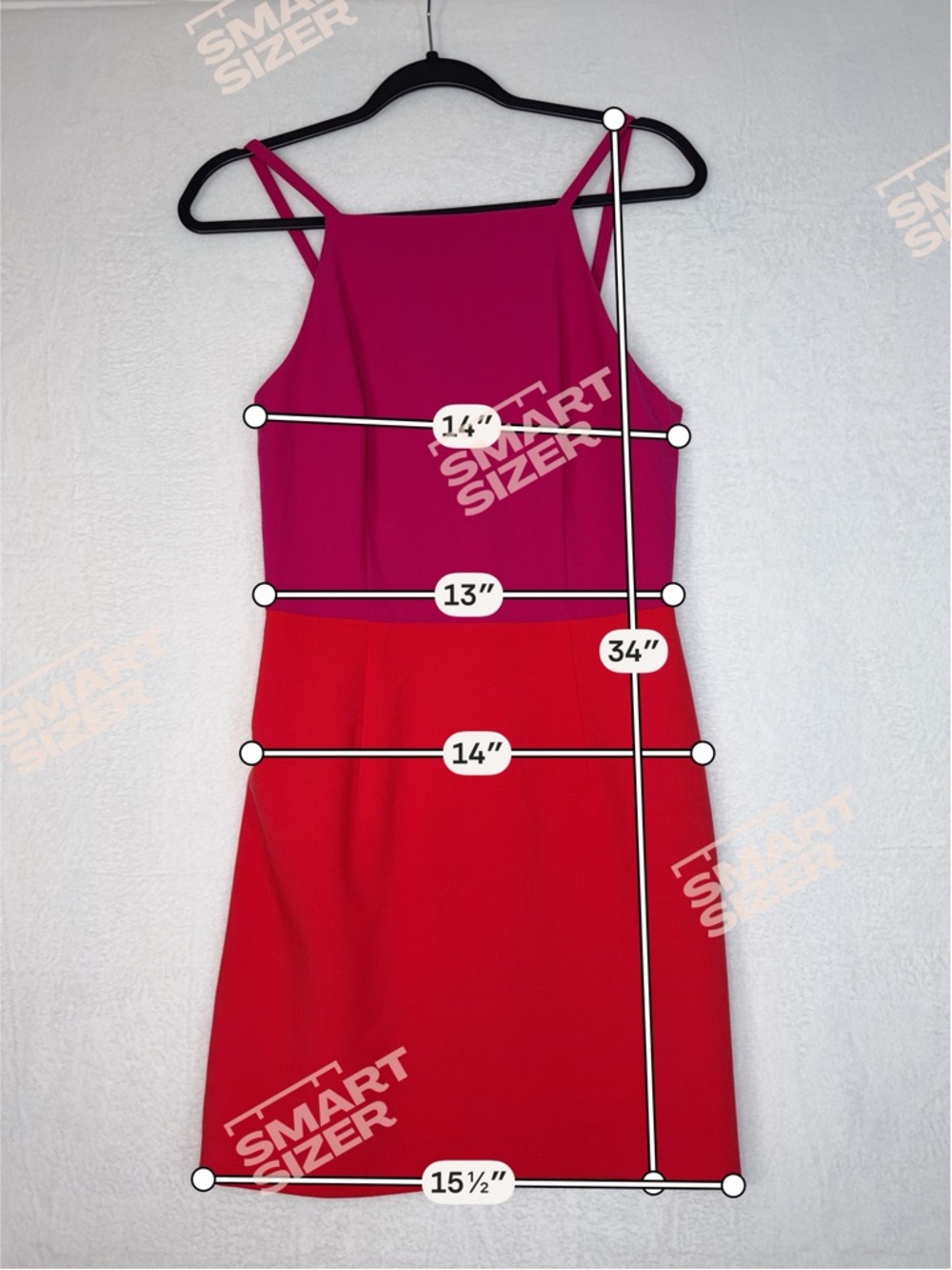 French Connection Women's Bright Pink & Orange A-Line Dress Colorblock Summer - Picture 10 of 10